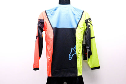 Alpinestars 3772122, 482-9751YL Youth Racer Compass Jersey Black Fluorescent Yellow Coral Neon Blue Large NOS