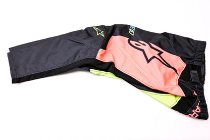 Alpinestars 3742122, 482-975726 Youth Racer Compass Pants Black Fluorescent Yellow & Coral Size 26 NOS