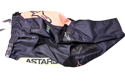 Alpinestars 3742122, 482-975728 Youth Racer Compass Pants Black Fluorescent Yellow & Coral Size 28 NOS