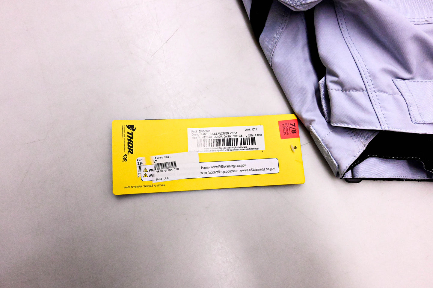 Thor 2902-0267 Women's Pulse Versa Pants Grey/Black Size 7/8 NOS