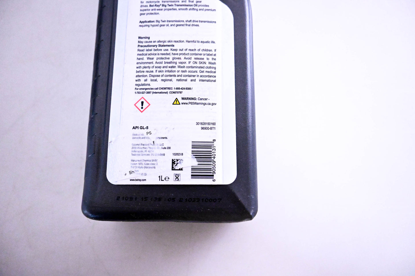 Bel-Ray 96900-BT1, 301828150160 Big Twin Transmission Oil 85W-140 1l NOS