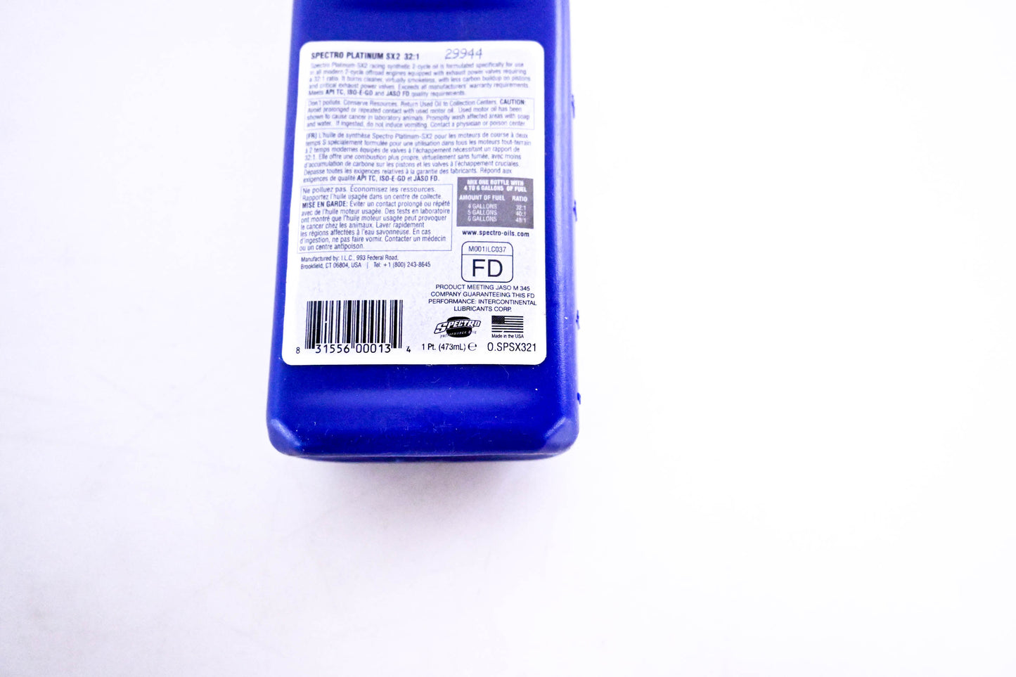 Spectro O.SPSX321 Platinum SX2 32:1 Ratio Synthetic Pre-Mix 1 Pint NOS