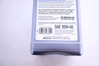 Amsoil MCFQT 100% Synthetic Metric Motorcycle Oil 10W-40 1 Quart NOS