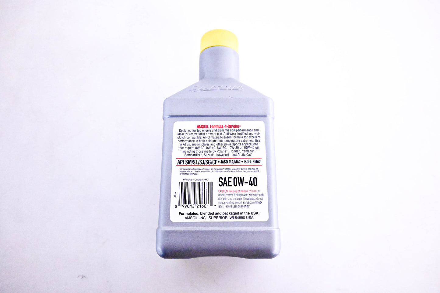Amsoil AFFQT, 097012216017 Synthetic 4-Stroke Motor Oil 0W-40 1 Quart NOS