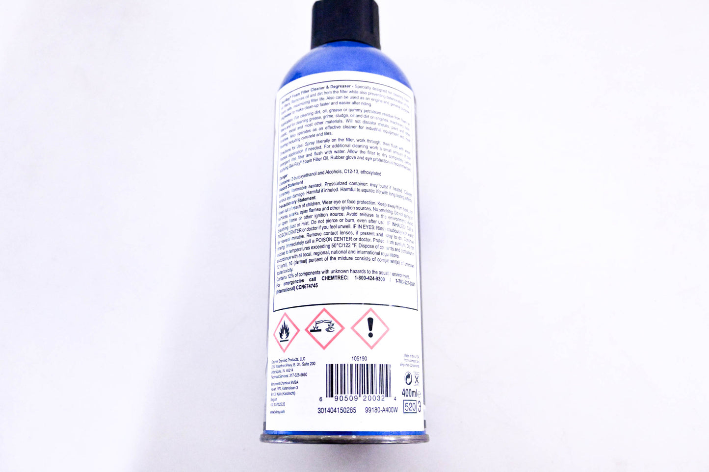 Bel-Ray 99180-A400W, 105190, 301404150285 Foam Filter Cleaner & Degreaser 400ml NOS