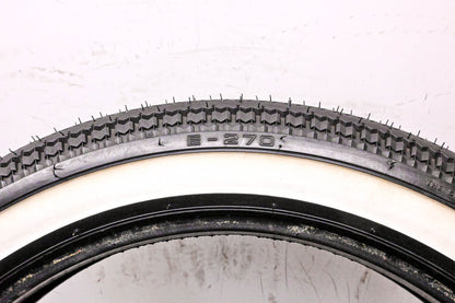 Shinko Tires202-38 Shinko E-270 White Wall 4.00-19 M/C 61H Tire NOS