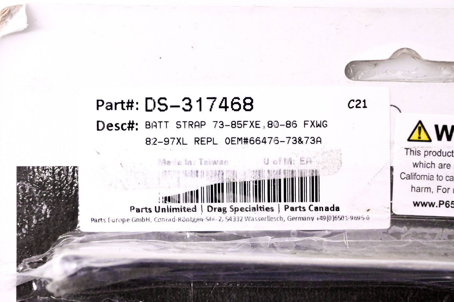 Drag Specialties DS-317468, 66476-73 Battery Strap NOS