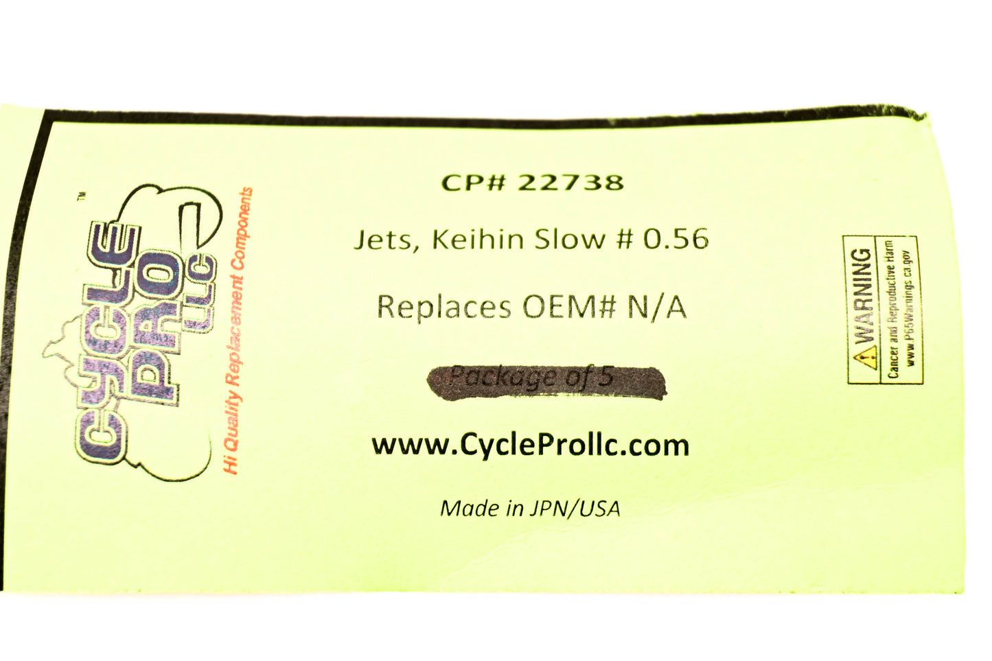 Cycle Pro 22738, DS-289313 Keihin Slow Jet #.56 NOS