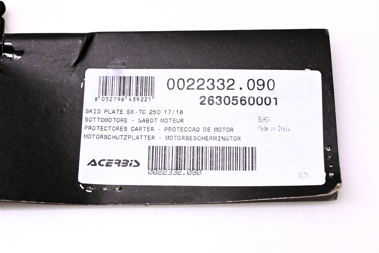 Acerbis 2630560001 Black Skid Plate NOS
