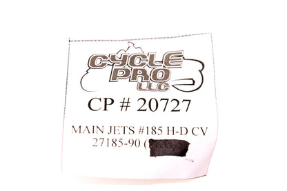 Cycle Pro 20727, DS-289326, 27185-90 Main Jet #185 NOS