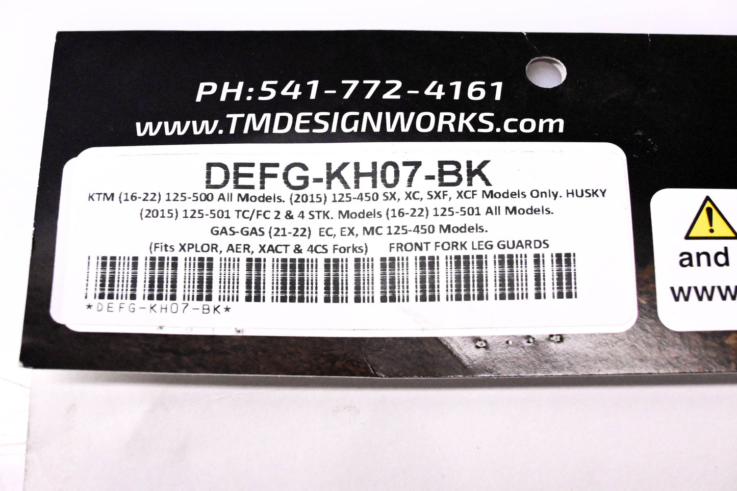 TM DesignWorks DEFG-KH07-BK Lower Fork Lug Protection Kit NOS