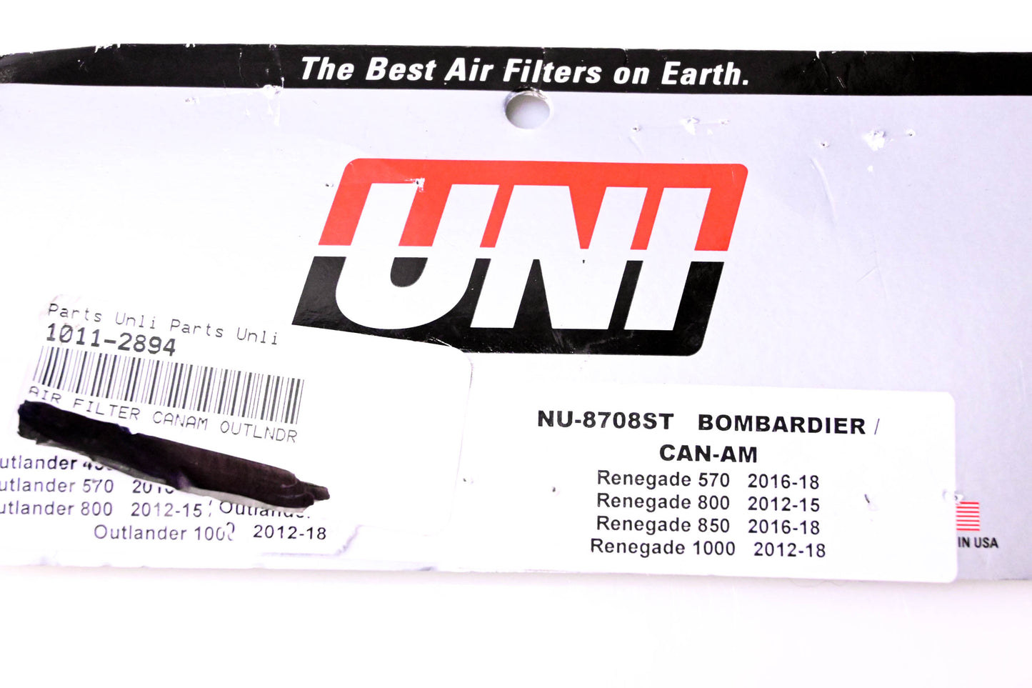 UNI NU-8708ST, 1011-2894 Air Filter NOS