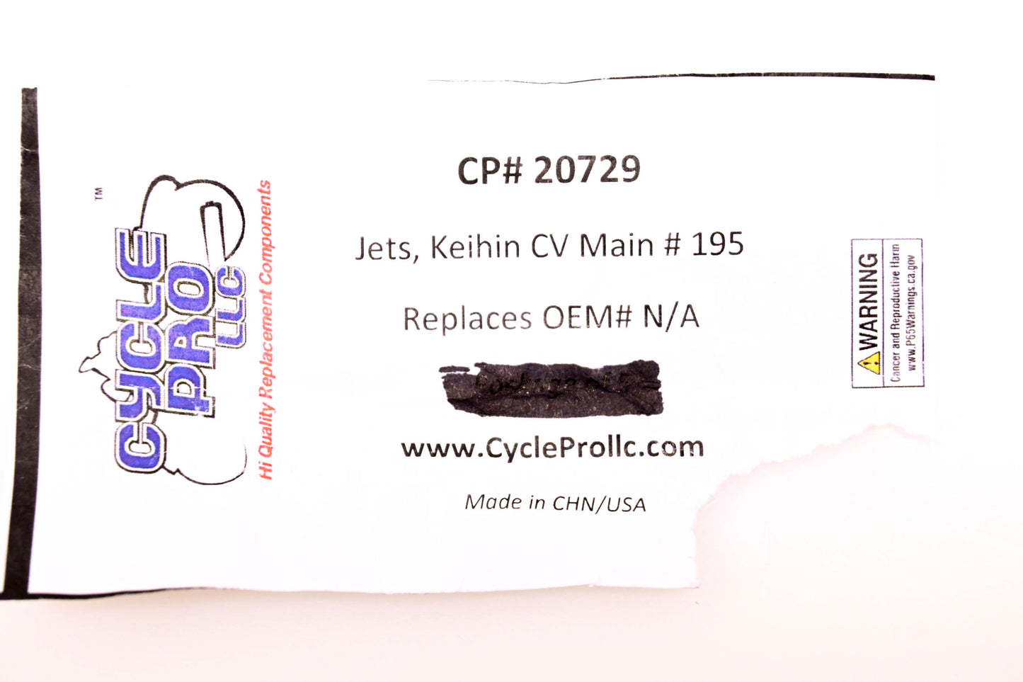 Cycle Pro 20729, DS-289328 Keihin Main Jet #195 NOS