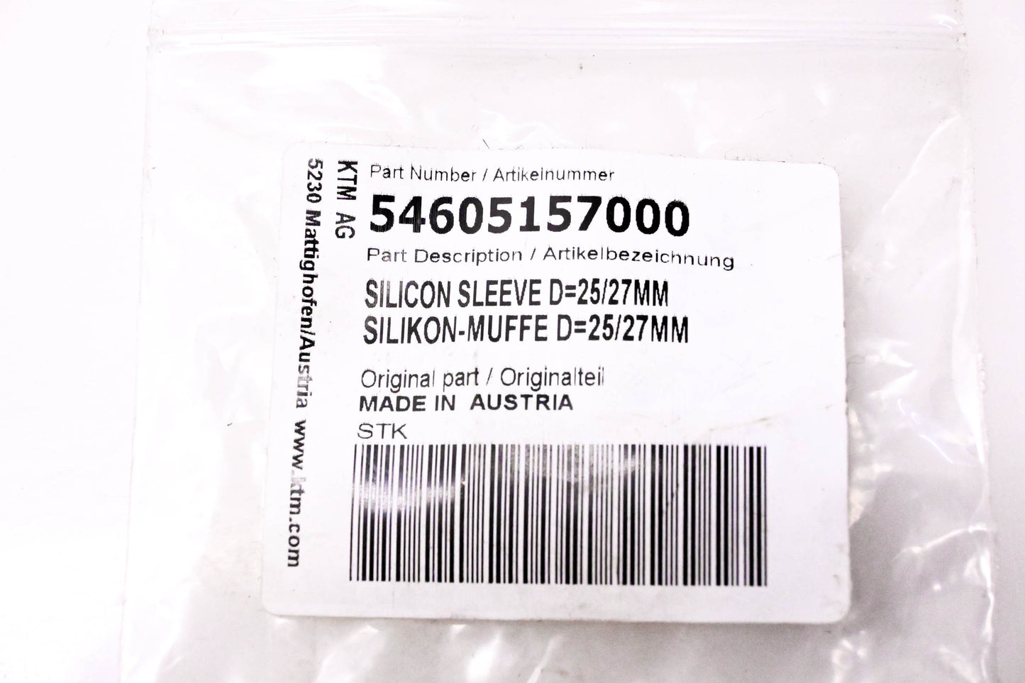 New OEM KTM 54605157000 Silicon Sleeve NOS