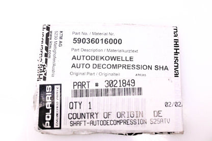 New OEM Polaris 3021849, 59036016000 Decompression Shaft NOS