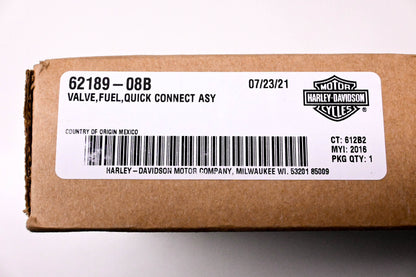New OEM Harley-Davidson 62189-08B, 62189-08 Fuel Valve Quick Connect NOS