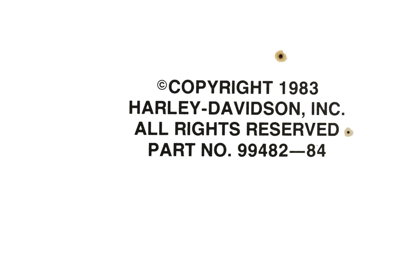 OEM Harley-Davidson 99482-84, CMI-4M-6/96 Service Manual FL/FX Models 1200/1340cc 4-Speed 1978-1/2 to 1984