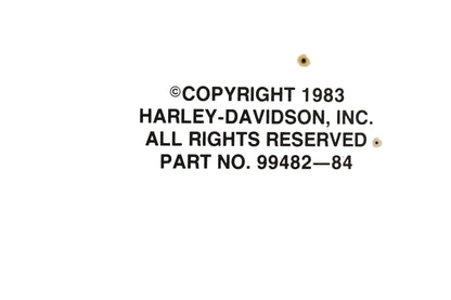 OEM Harley-Davidson 99482-84, CMI-4M-6/96 Service Manual FL/FX Models 1200/1340cc 4-Speed 1978-1/2 to 1984