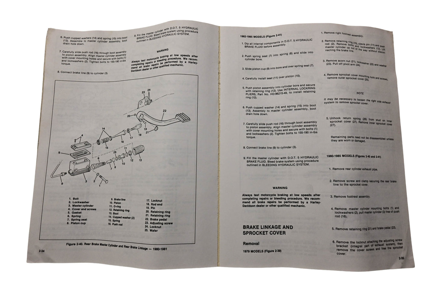 OEM Harley-Davidson 99484-85, HG-4.5M-3/91 Service Manual XL/XR Models 1000cc 4-Speed 1979 to 1985