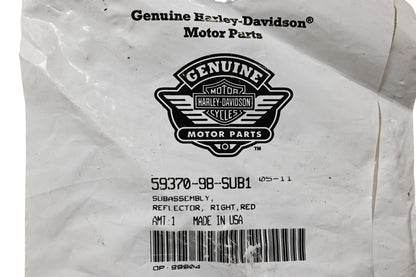 New OEM Harley-Davidson 59370-98 Red Right Reflector NOS