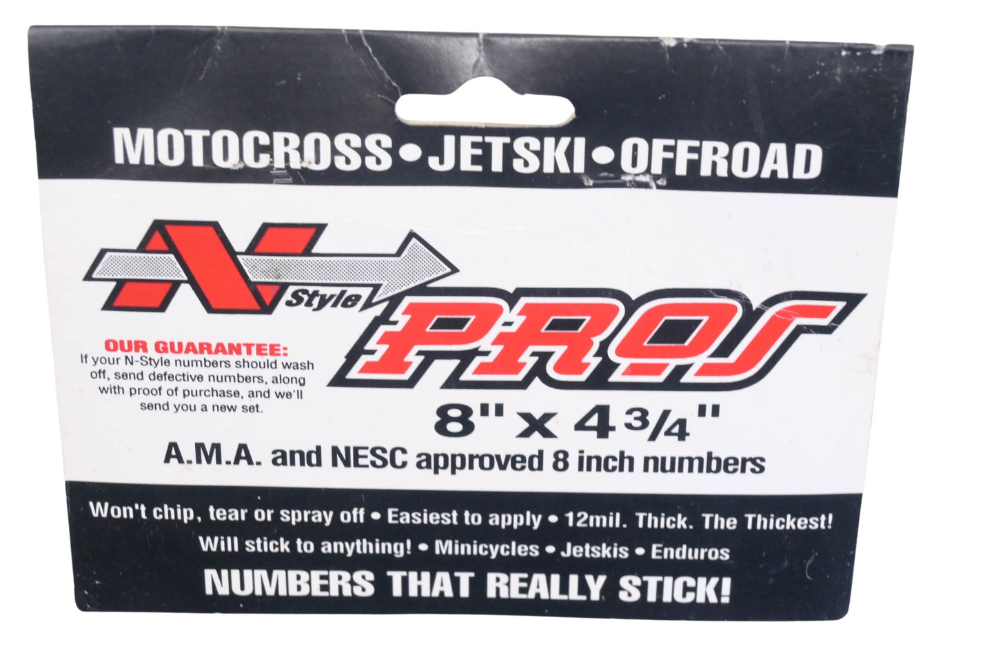 N Style Pros 54-2003, 542003 8'' x 4 3/4'' Black Number 3 Decal Kit NOS