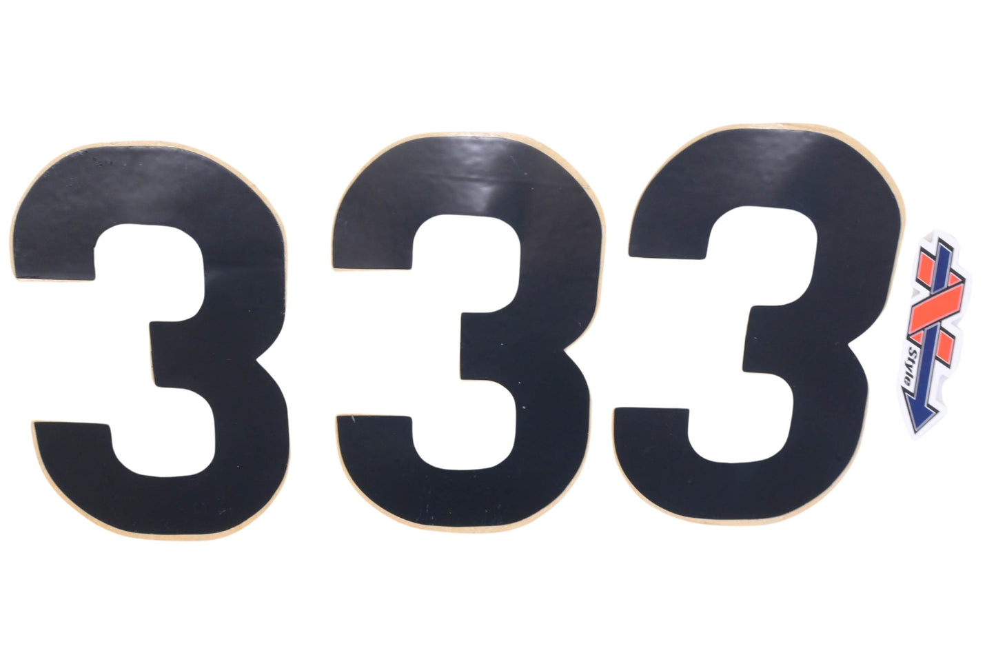 N Style Pros 54-2003, 542003 8'' x 4 3/4'' Black Number 3 Decal Kit NOS