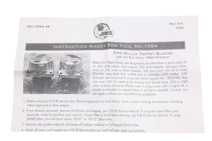 Jims 1094, 18540-83B, 49-6001 Tapper Guide Kit NOS