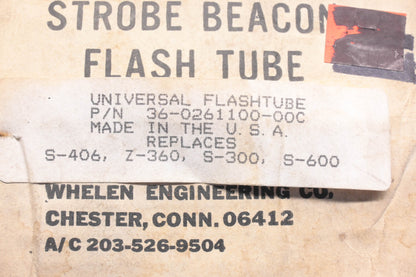 Whelen 36-0261100-00C, S406/A 0987 Universal Flash-Tube NOS