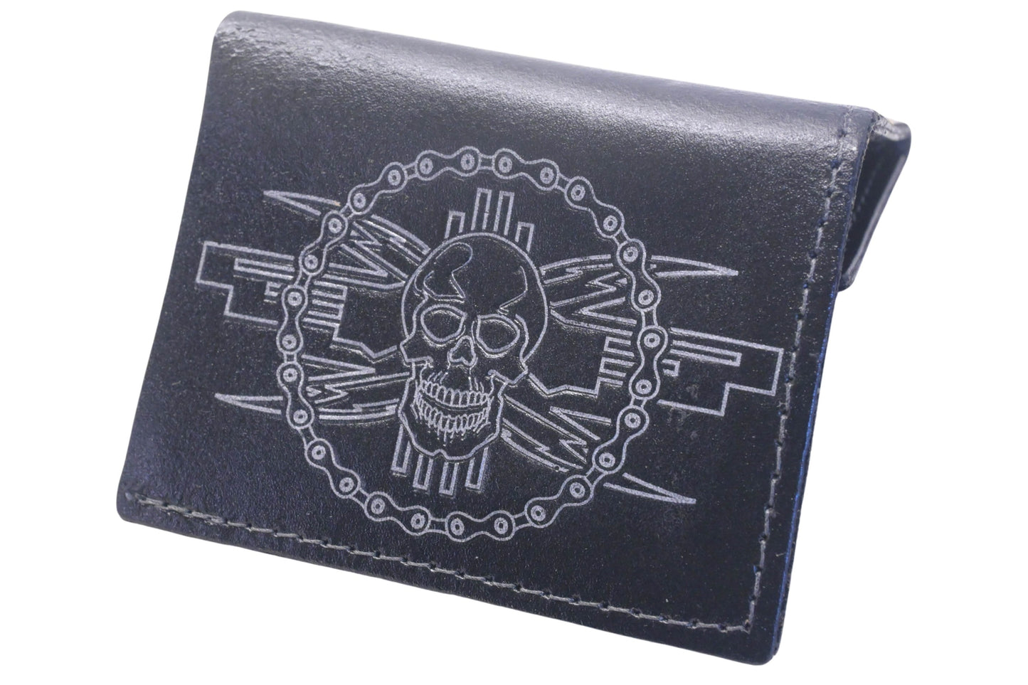 Mustang 14911 Skull Leather Wallet NOS