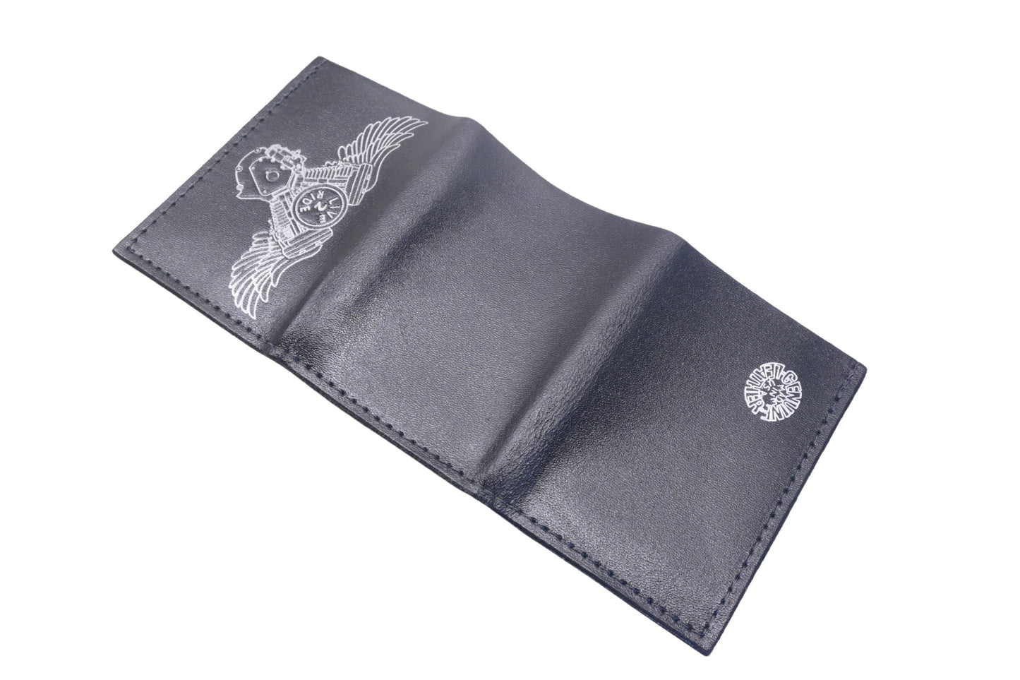 Mustang IM007-12 Engine "Live 2 Ride" Leather Wallet NOS