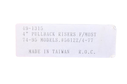 Bikers Choice 49-1315 4'' Pullback Riser Kit NOS