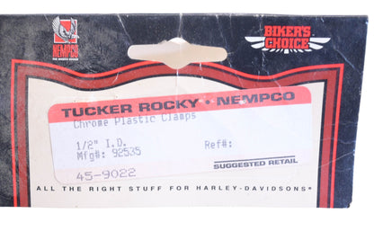 Biker's Choice 92535, 45-9022 1/2'' Chrome Plastic Clamps Qty 2 NOS