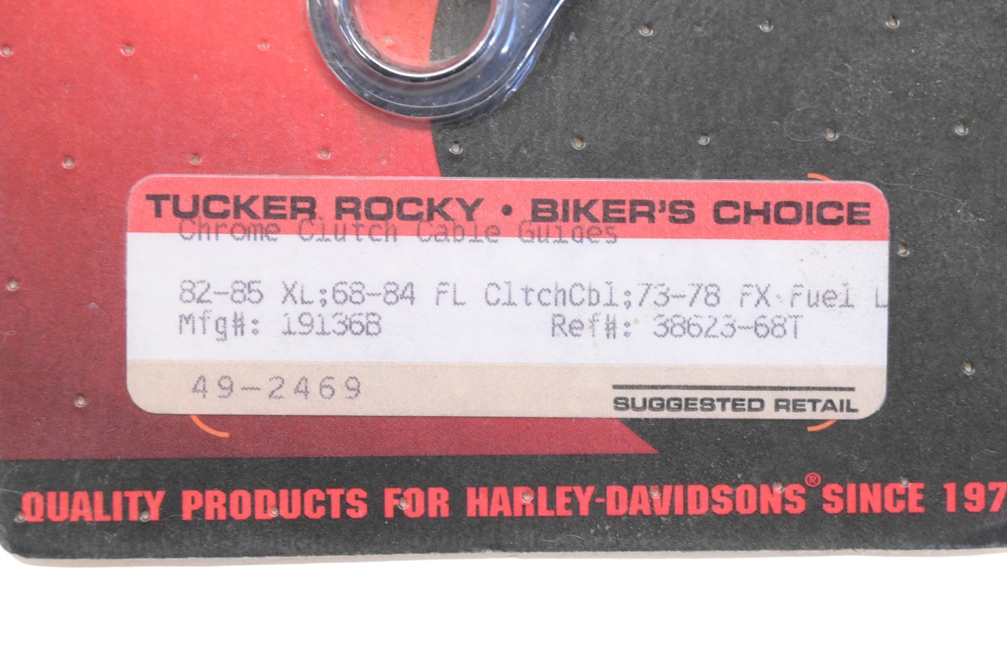 Biker's Choice 19136B, 38623-68T, 49-2469 Chrome Clutch Cable Guide NOS