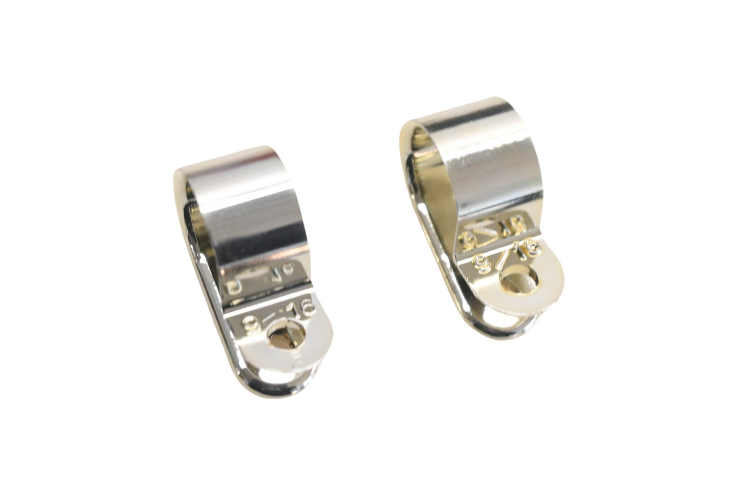 Biker's Choice 92525, 45-9021 3/8'' Plastic Chrome Clamps Qty 2 NOS