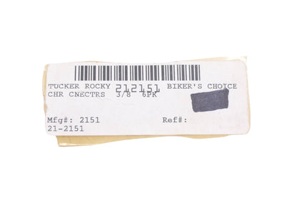 Biker's Choice 212151, 21-2151 3/8'' Chrome Connectors Qty 2 NOS