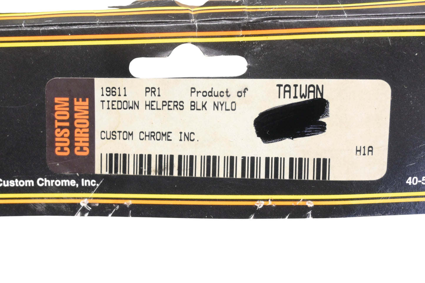 Custom Chrome 19611, 19-611 Black Nylon Tie-Down Helpers Qty 2 NOS
