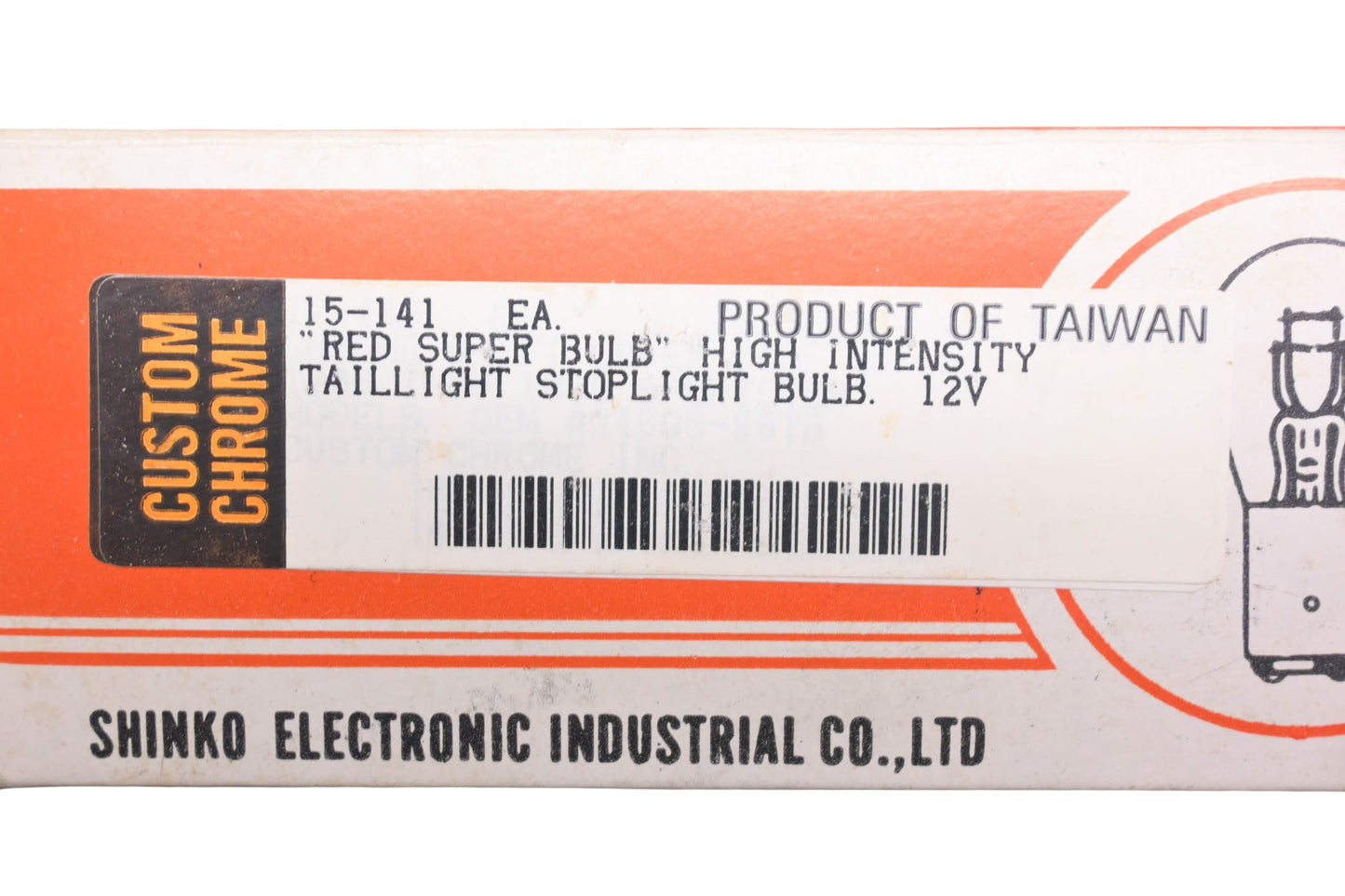 Custom Chrome 15-141, 15141 Red 12V Bulb NOS