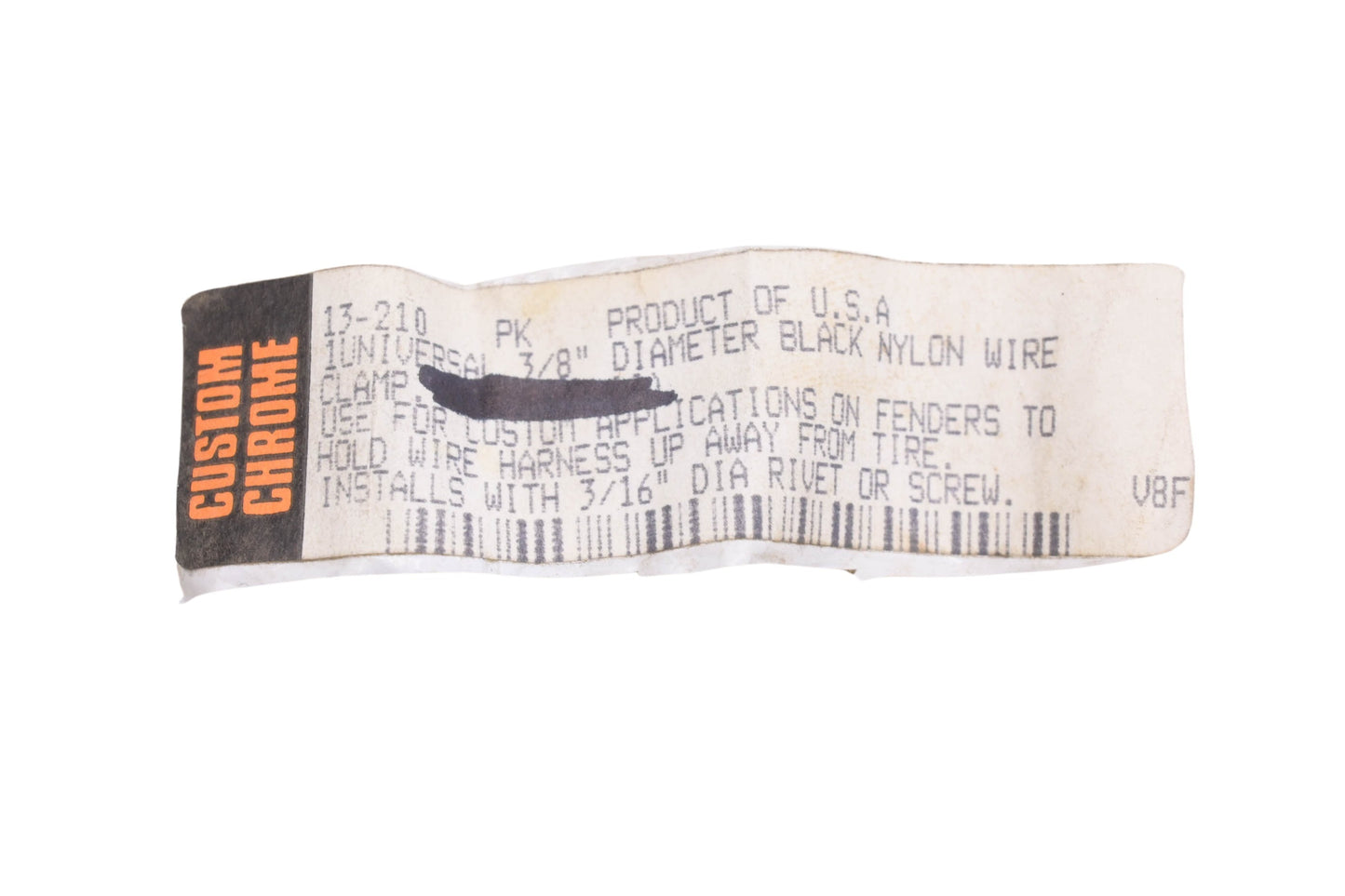 Custom Chrome 13-210, 13210 3/8'' Universal Black Clips Qty 2 NOS