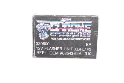 Chrome Specialties 330600, 68543-64A 12V Flasher Unit NOS