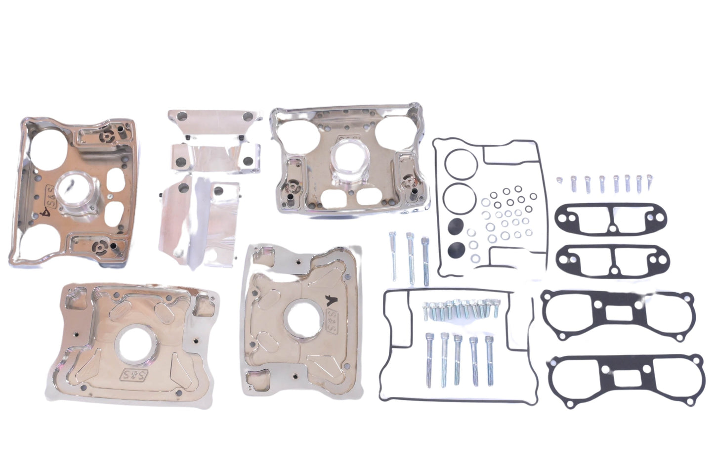 S&S 90-4050, 010345 Chrome Billet Rocker Cover Kit NOS