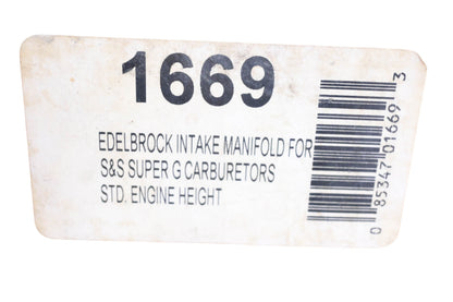 Edelbrock 1669, 1670 Carburetor Intake Manifold Kit NOS