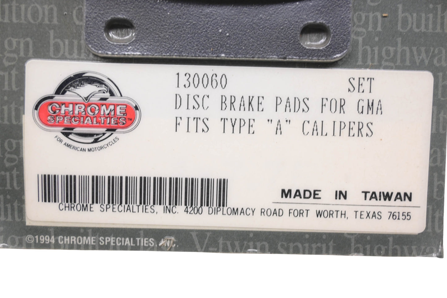 Chrome Specialties 130060 GMA Disc Brake Pads NOS