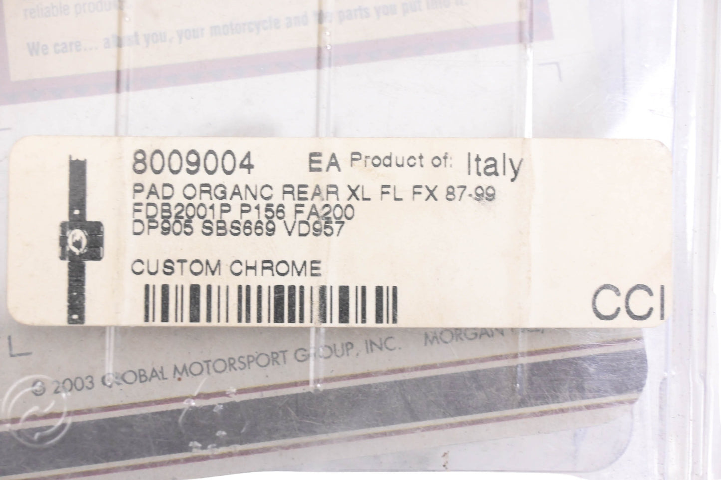 MotorFactory 8009004, KBA61115 489 Rear Brake Pad Kit NOS