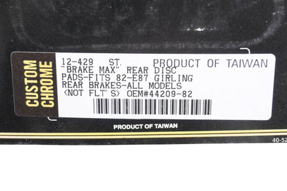 Custom Chrome 12-429, 44209-82 Rear Disc Brake Pads NOS