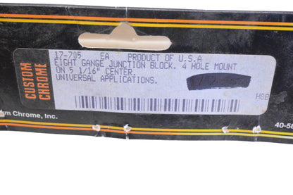 Custom Chrome 17-705 Eight Gauge Junction Block 4 Hole Mount NOS