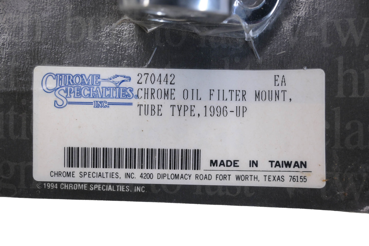 Chrome Specialties 270442 Chrome Oil Filter Mount Kit NOS