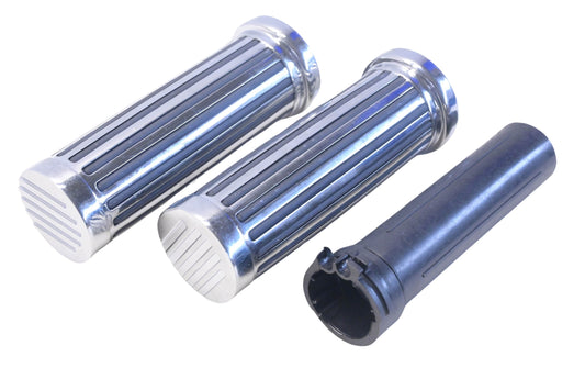 Custom Chrome 46503, 46-503, 46 503 Black Small Ribbed Throttle Sleeve Cover Kit NOS