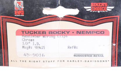 Biker's Choice 45-9016, 92435 1/2'' Handlebar Wiring Clips Qty 4 NOS