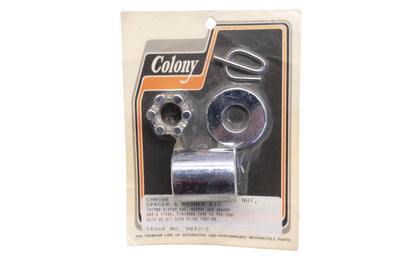 Colony 35935, 9812-3 Chrome Rear Axle Nut, Spacer, & Washer Kit NOS