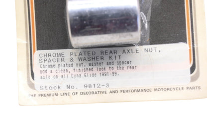 Colony 35935, 9812-3 Chrome Rear Axle Nut, Spacer, & Washer Kit NOS